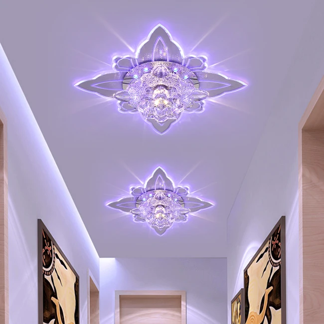 

Colorful Modern Hallway Crystal LED Ceiling Light Corridor Mirror Ceiling Lamp Aisle Veranda Lighting