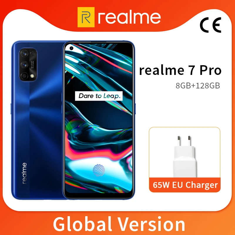 Realme 7 Pro 8 ГБ 128 мобильный телефон 6 4 дюйма AMOLED полноэкранный процессор Snapdragon 720 ядер