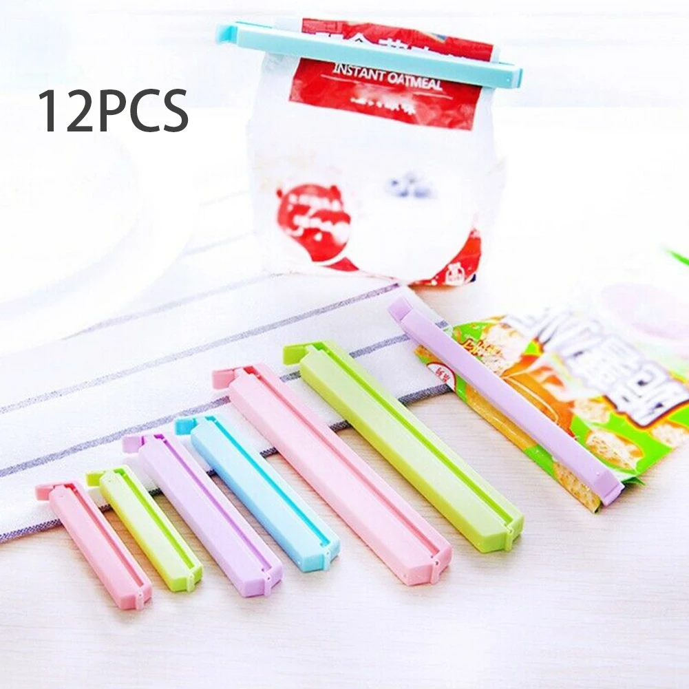 

12Pcs/3 Sizes Food Snack Seal Sealing Bag Clips Colorful Eco-Friendly Kitchen Gadgets Home Storage Organization Tools