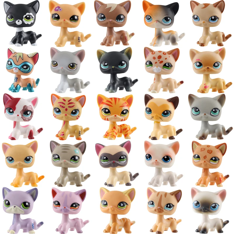 Новая игрушка Lps кошка собака для зоомагазина черная короткая шерстяная розовая