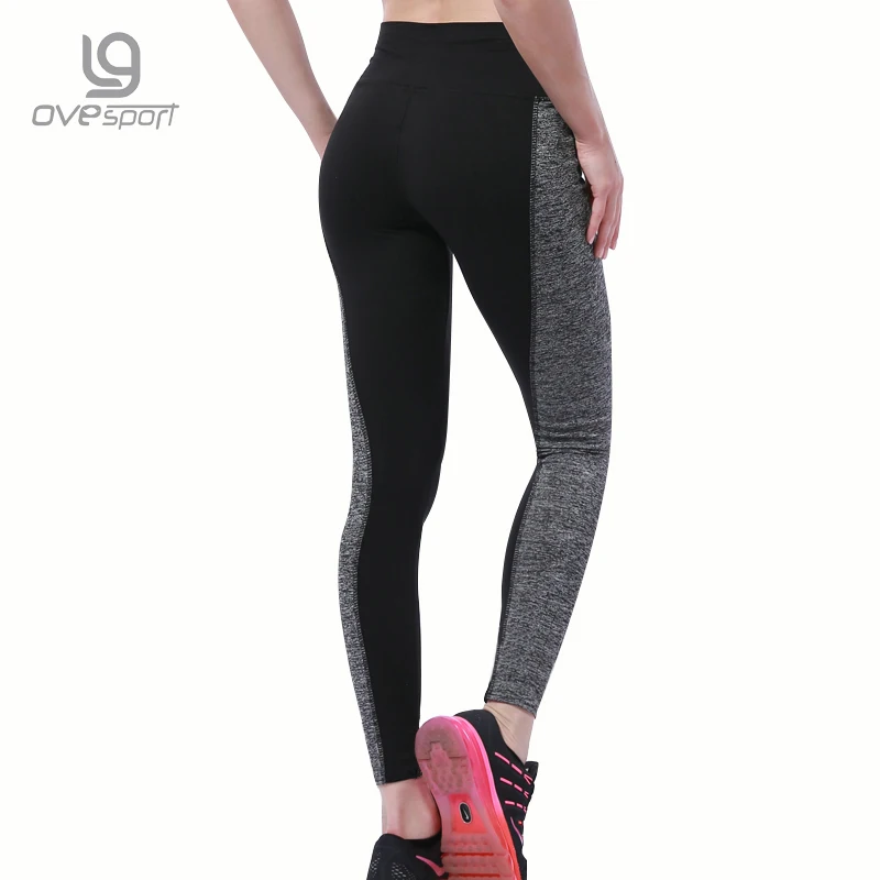 Плюс Размер Черный / Серый Женская одежда Леггинсы Тренировка Брюки Высокие