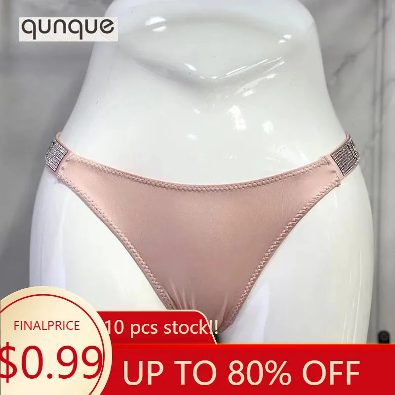 

Y2k Rhinestone Solid Pink Satin Thongs Panties Moda Intima Bragas Y Tangas Low Rise G Strings Thongs String Femme Sexy Lingerie