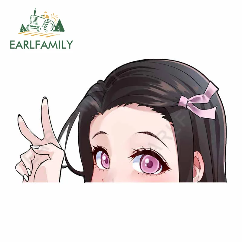 

EARLFAMILY 13 см x 7,6 см для рассекающего демонов незуко Peek автомобильные наклейки фургон Водонепроницаемая наклейка аниме граффити мотоцикл бага...