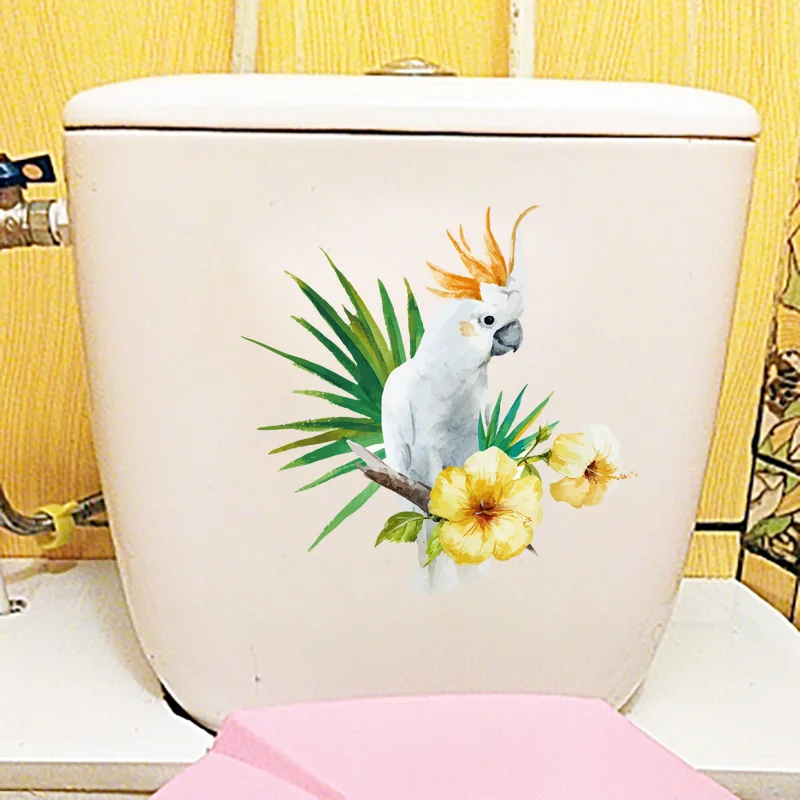 ZTTZDY 24 5 см × 2 Белый попугай мультфильм стены Стикеры домашний декор для детей