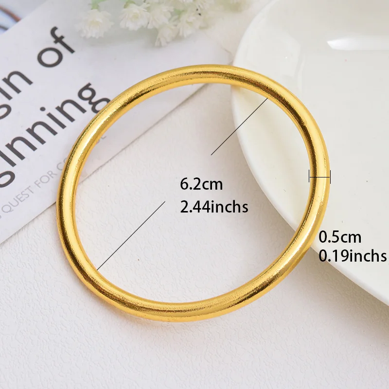 24 K Fine Gold GF браслет в дубайском стиле Африка Арабские украшения 4 шт. сборка Мода Дубай абразивный взрывной браслет ювелирные изделия - Окраска металла: size4 4pcs