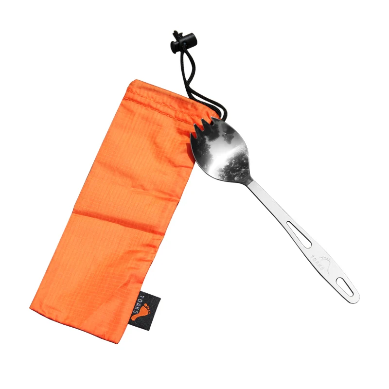 

TOAKS Titanium Spork Camping Tableware Portable Camping Cutlery Multifunctional Spoon Fork Ultralight 18g SLV-01 Dropshipping