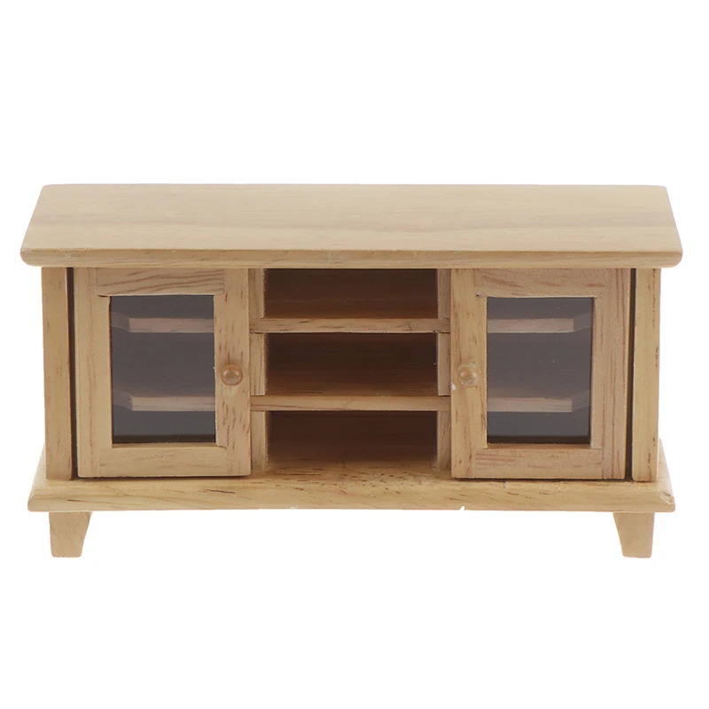

1/12 Scale Dollhouse Miniatures TV Cabinet Stand Table Wooden Toys Furniture Dolls House Handcrafted