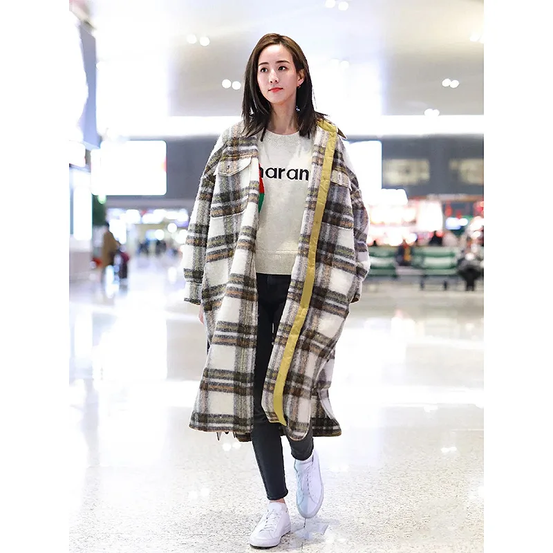 

New French Chic Autumn /Winter Single Breasted Wool Long Wool & Blends Trench Coat for Women /men