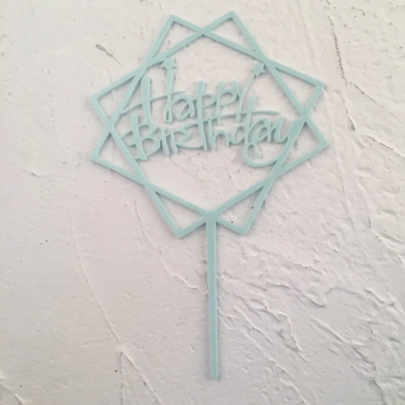 1 pc Acrylic Happy Birthday Love Cake Topper Decoration for Birthday Cupcake Flag Birthday Party Decorative Props Supplies