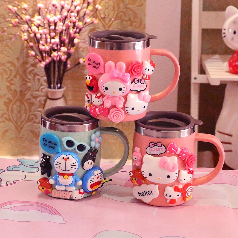 420 мл розовая портативная Пшеничная солома с двойными стенками портативные