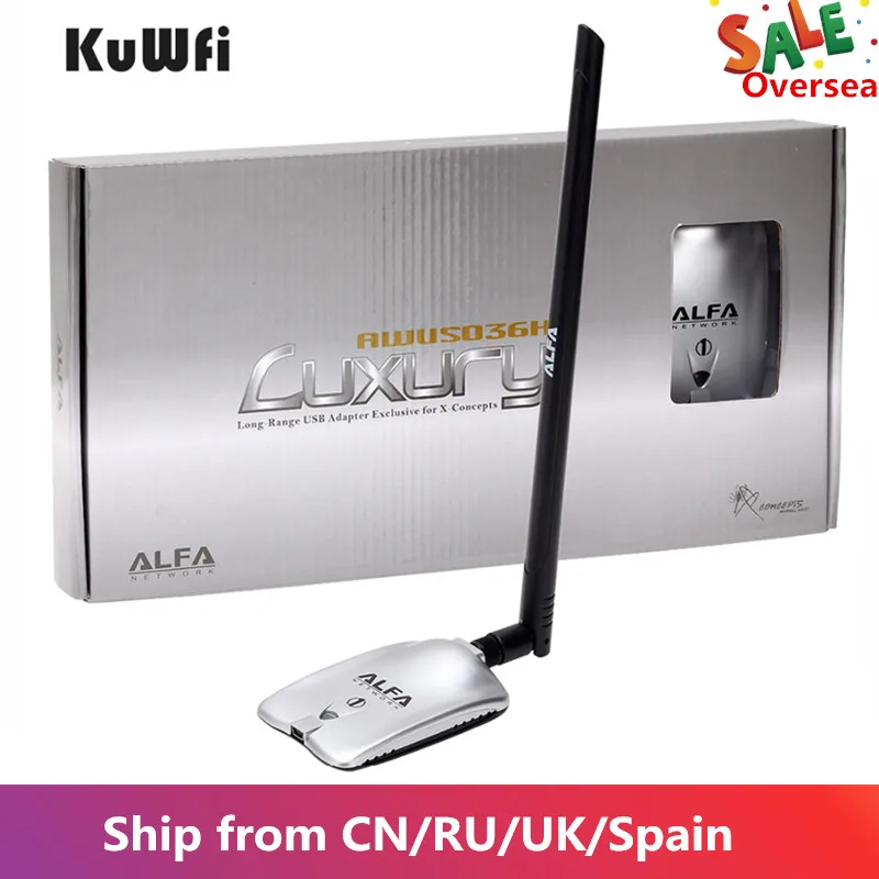 AWUS036NH роскошный ALFA адаптер сетевой Ralink3070L 2,4 ГГц Высокая мощность беспроводной USB Wifi адаптер 2* 8dBi антенна с большим радиусом действия