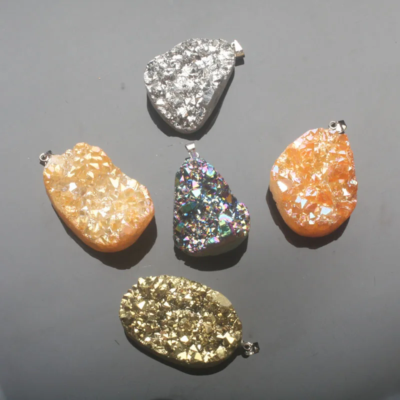 Новинка натуральный неограниченный Агат 22x30 мм кварцевый дружий геод Drusy