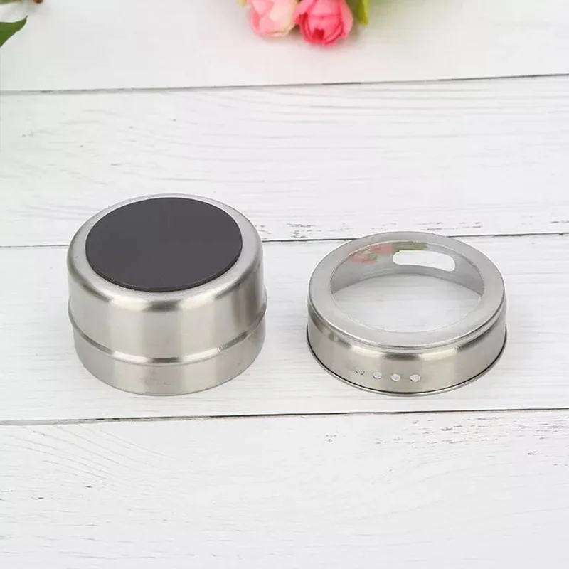 Condiment Container Silver Stainless Steel seasoning box 1Pcs Pepper Box Powder Cans 6.5*4.5CM Multifunction Kitchenware