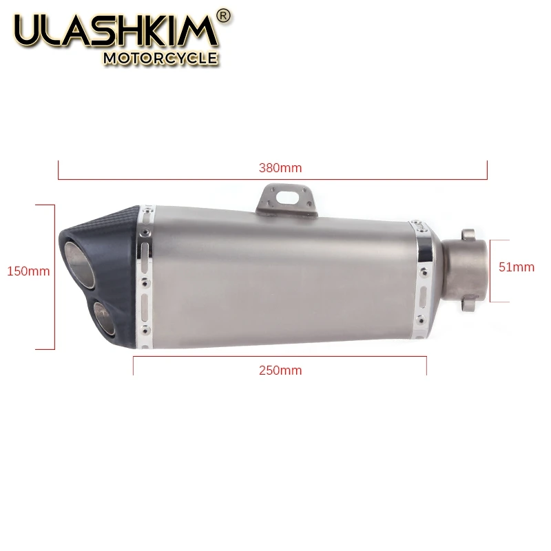 

Motorcycle Full Exhaust Muffler Middle Link Pipe Full System Slip On For kawasaki ER6N ER6F NINJA650R Ninja650 Z650 DB-killer