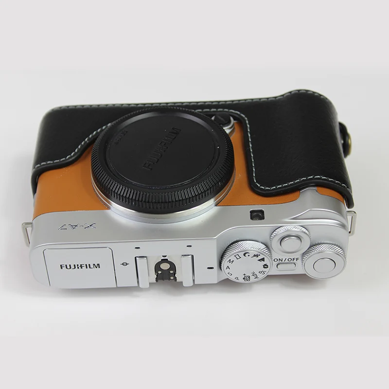 Чехол из натуральной кожи для фотоаппарата наполовину закрытый чехол Fujifilm X A7 XA7 XA