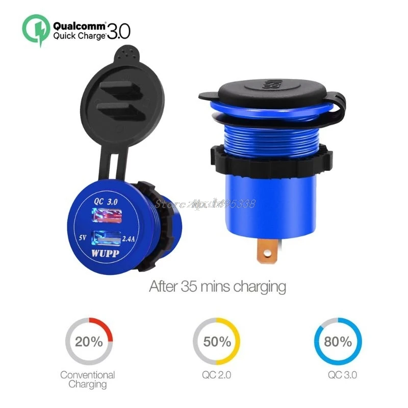 Автомобильное быстрое зарядное устройство QC 3 0 адаптер питания двойной USB