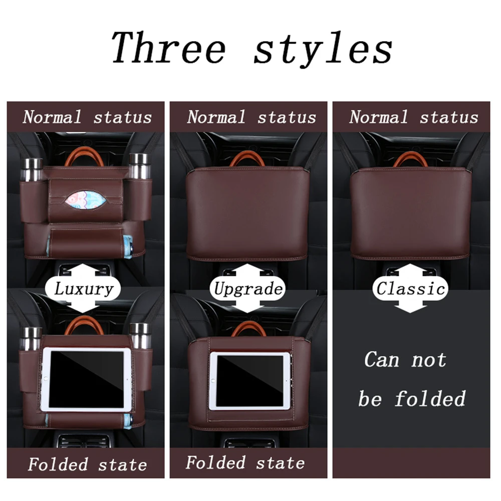 

Car Storage Seat Organizer Trash Can Car Accessories Tissue Boxes