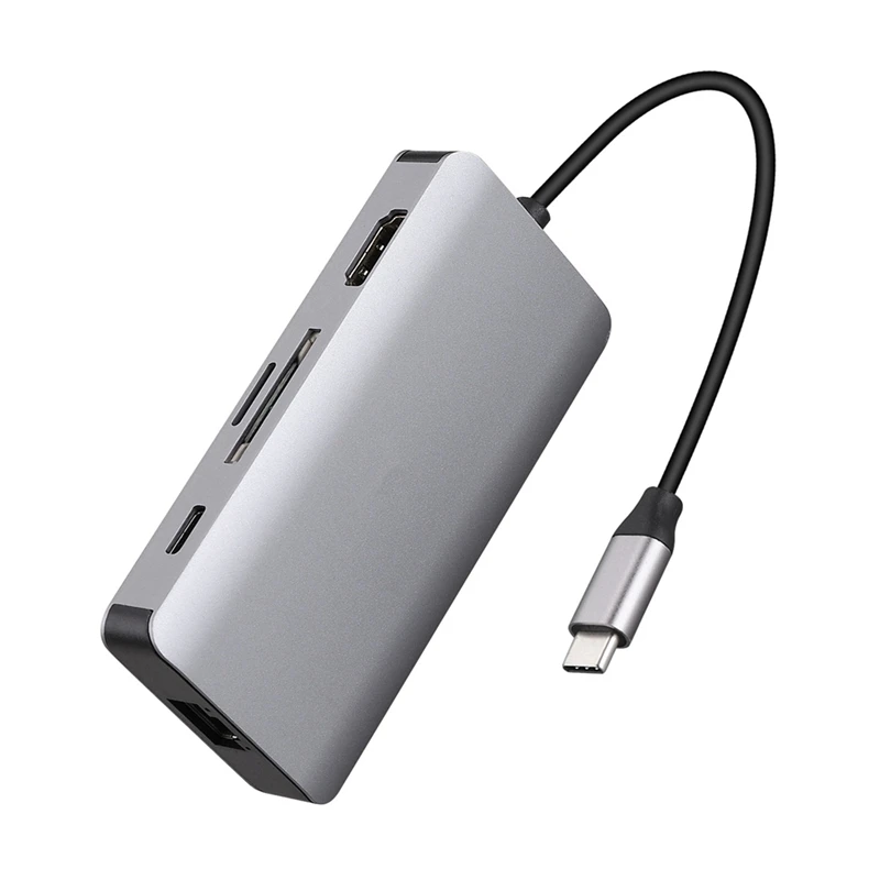 7 в 1Hub Type C док станция для HDMI Gigabit Network USB3.0 + SD/TF PD Card Reader Hub|Сетевые концентраторы| |