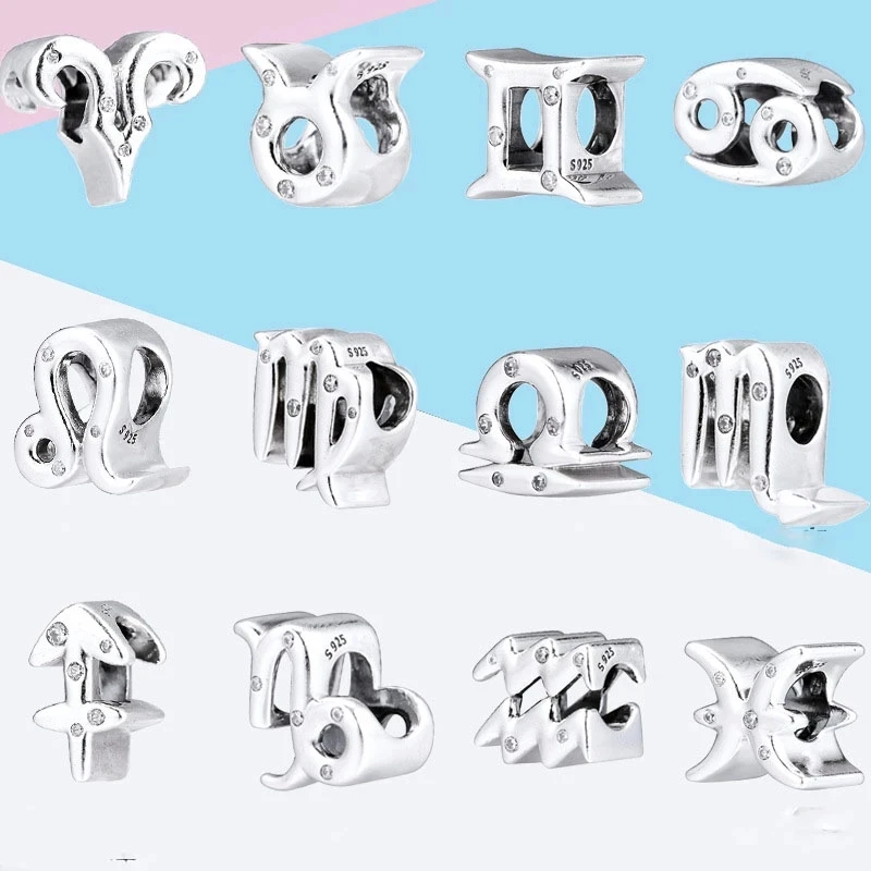 Fit Original Pandora Charms Bracelet 925 Sterling Silver A-Z 26 English Letters Charm Bead DIY Jewelry Making Berloque For women | Украшения