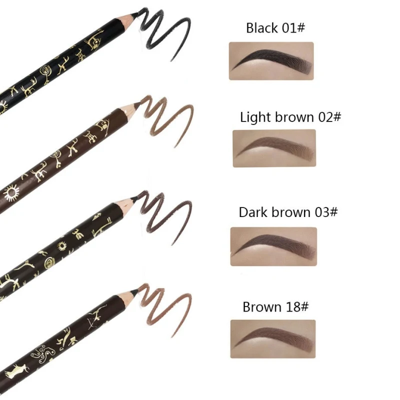 Карандаш для бровей 4 цвета деревянная ручка водостойкая стойкая цветная точилка
