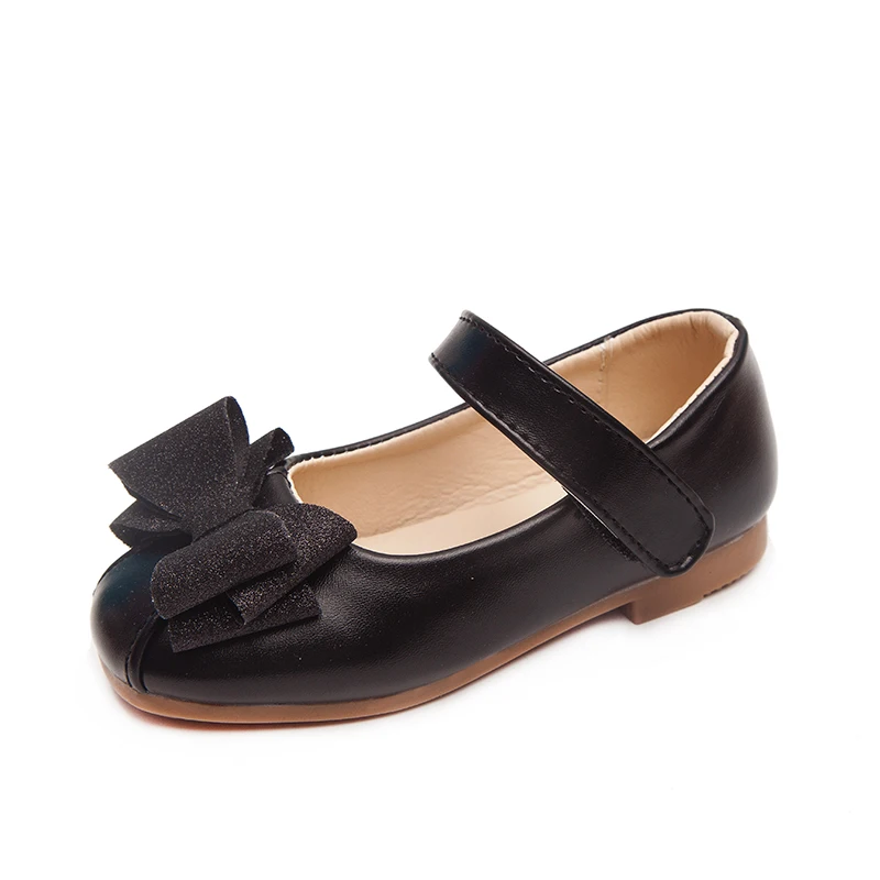 Детская кожаная обувь с бантом для девочек модные весенние туфли в горошек детей