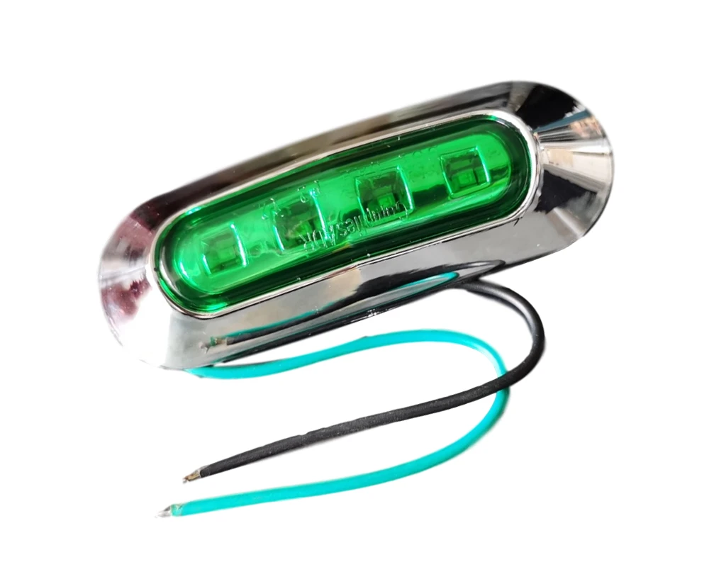 10 шт. 10В-30В Зеленый 4LED хром 24V боковые габаритные светильник задний фонарь Авто