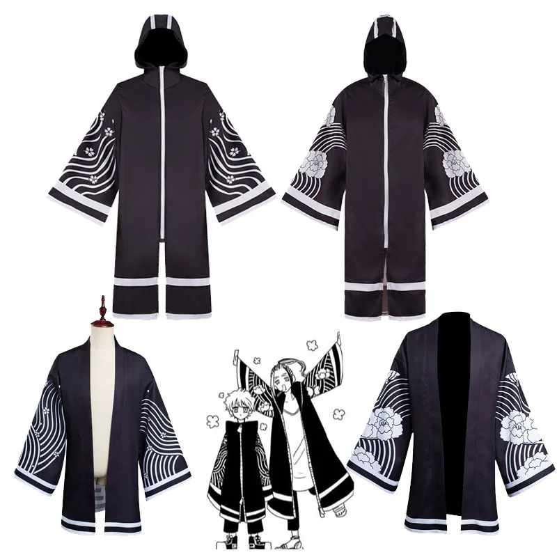 

Кимоно Senju Kawaragi для косплея, Токийский костюм, мантия брахмана для взрослых, хаори, плащ с капюшоном, карнавальный костюм на Хэллоуин