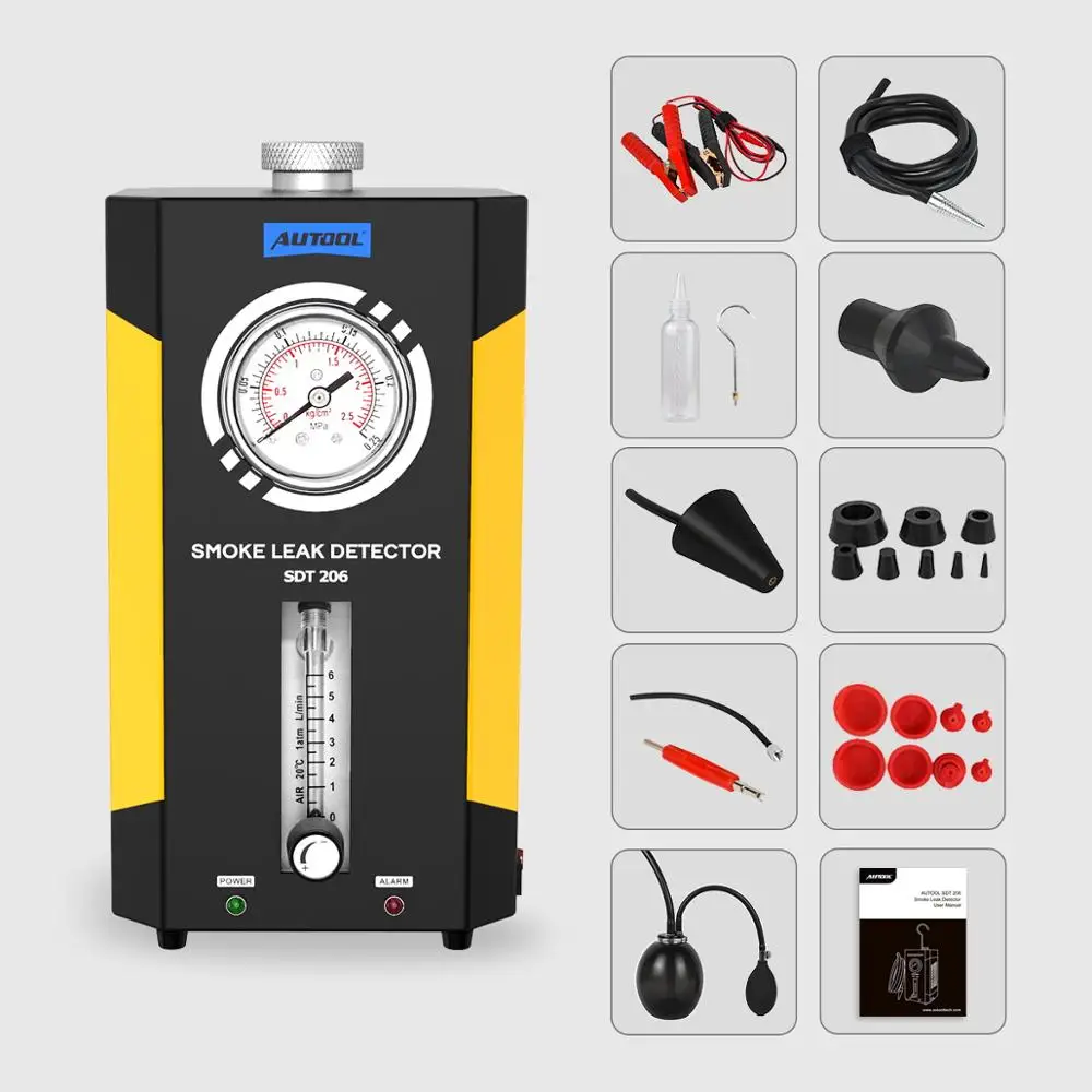 autool sdt 206 smoke generator for cars smog tester leak locator automotive smoke machine car leak detector pipe diagnostic free global shipping