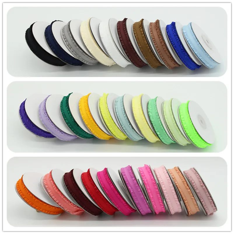 Эластичная лента скотч с двойными оборками стрейчевая отделка для детской