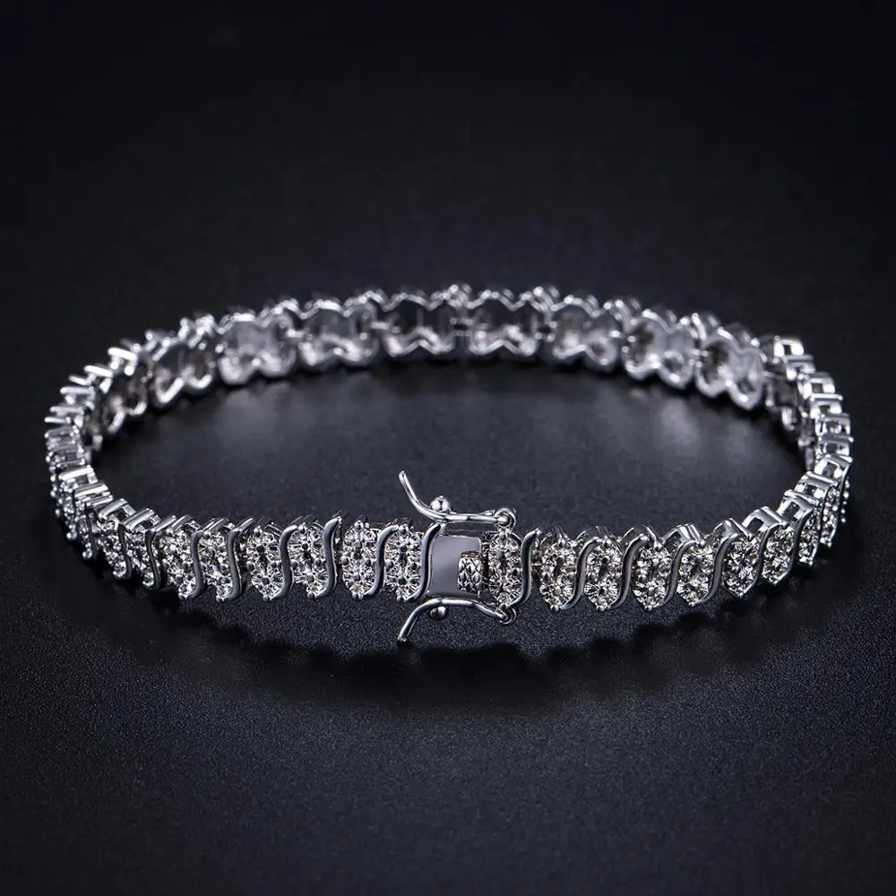 Женский теннисный браслет ювелирное изделие с покрытием из 18-каратного золота 7