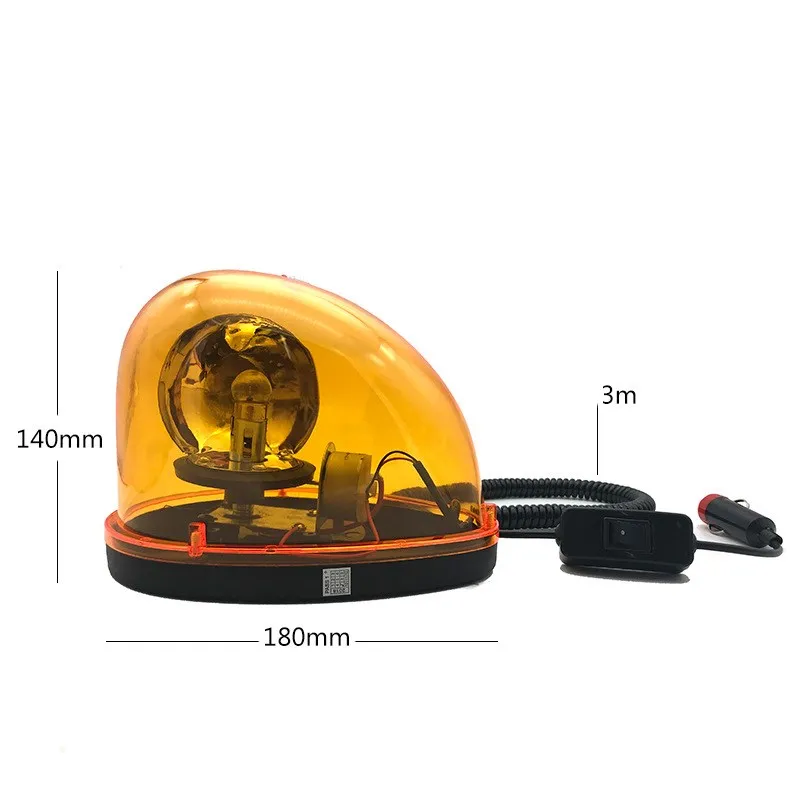 

12V/24V Warning Light Car Adsorption Spin Red Blue Yellow Road Rubbish Truck Magnetic Force Work Security Night Anti-Theft Lamp