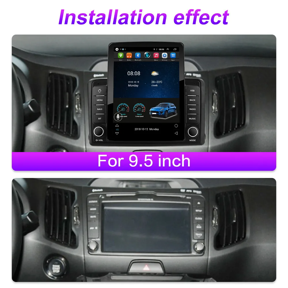 9.5 &quot Inch 2Din Android Car Radio Multimedia for 9 &quot/10&quot frame Tesla Style Vertical Screen For VW Nissan Hyundai Kia Toyota LADA |