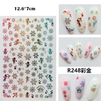 color gold christmas white snowflake hot golden nail decal sticker nail art accessories decor supplies stationery