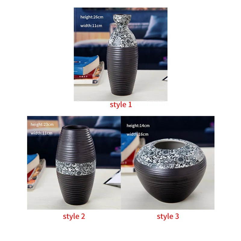 

Vintage ceramic vase home decoration desktop dried flowers inserter hydroponics plant vase flowers office bedroom decoration