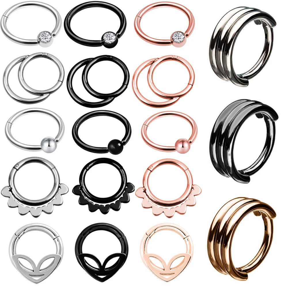 1 шт. 6 стилей Двухслойный стальной кликер Seg мужские кольца с Т-образным кольцом