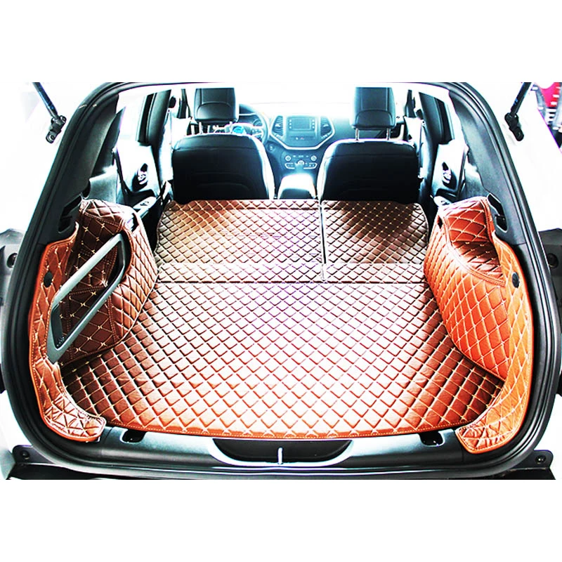 

FUZHKAQI leather car trunk mats for JEEP Cherokee 2014 2015 2016 2017 years car styling Auto parts