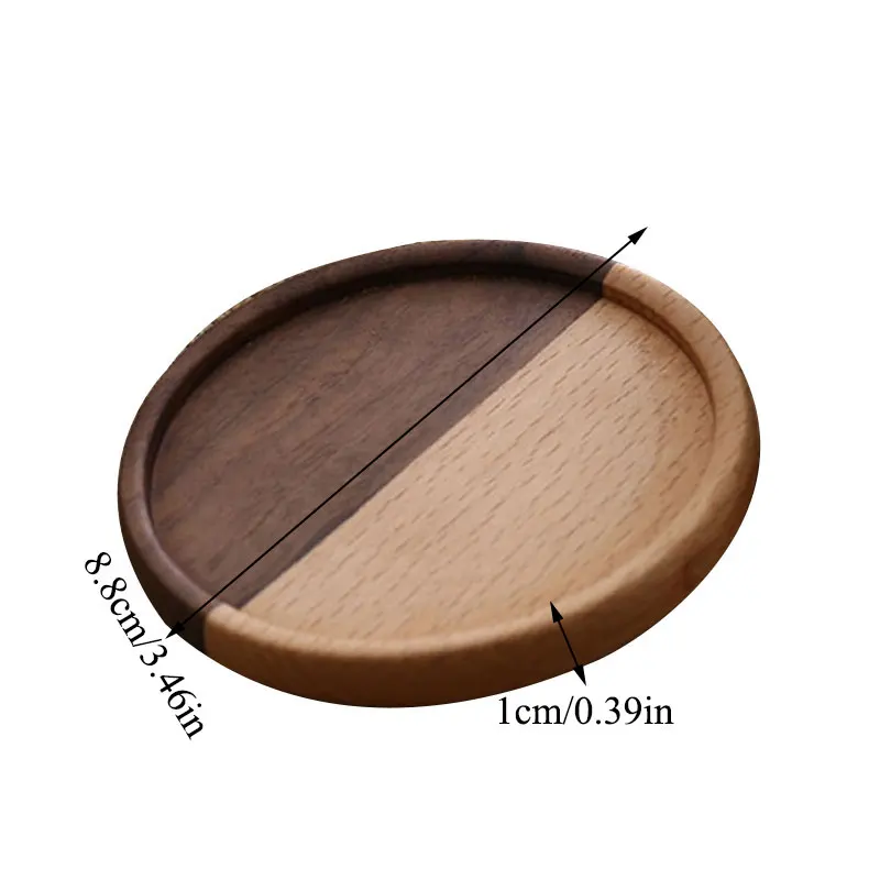 

Simple Durable Heat Resistant Square Round Drink Mat Bowl Teapot Tea Coffee Cup Pad Placemats Decor Walnut Wood Coasters
