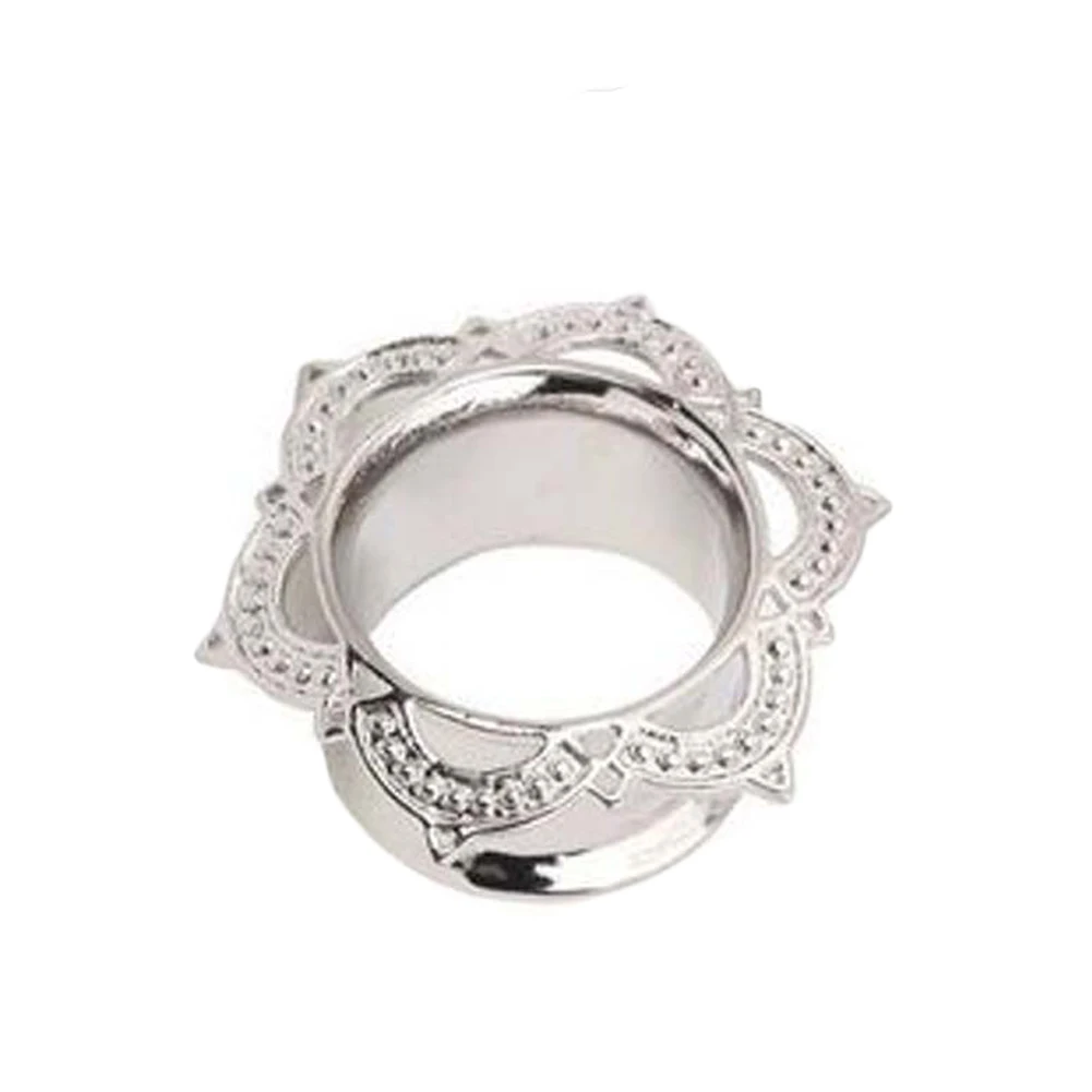 

2021 New 1pcs Women Men Flower Flared Flesh Tunnel Ear Plugs Copper Ear Expander Gauge Body Piercing Jewelry Orelha Cartilagem