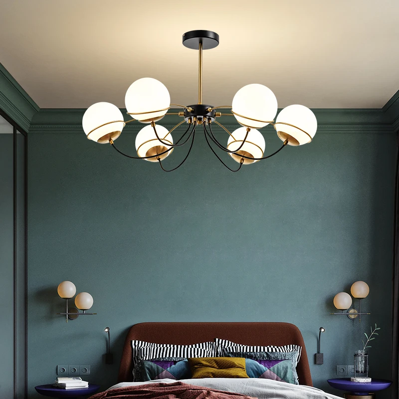 Светодиодный светильник для гостиной в скандинавском стиле люстра стеклянный