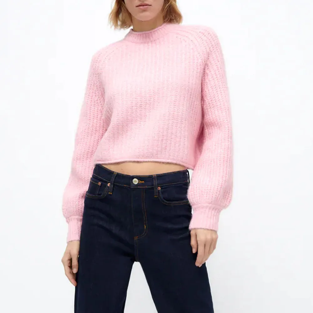 

Женский вязаный свитер с бахромой BM UR HM ZA, Повседневный свитер с круглым вырезом и длинными рукавами в стиле ретро, Новинка для ранней осени ...