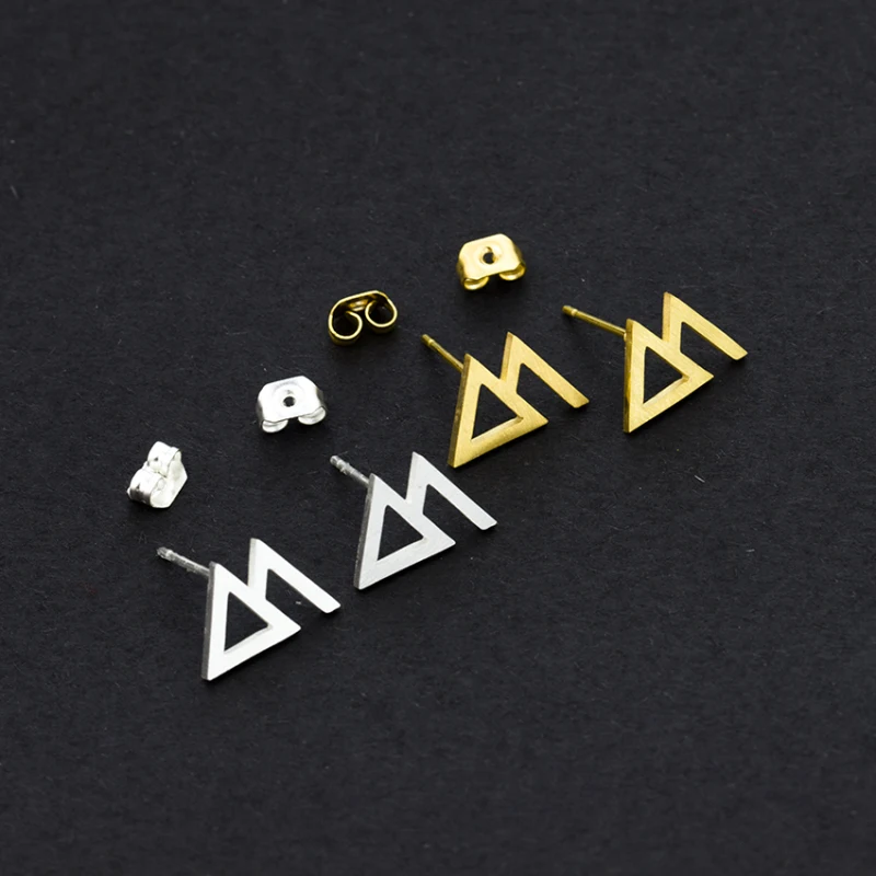 

Small exquisite Hollow brushed triangle earrings Cute Transportation antler earrings trend ladies jewelry Girl best gift