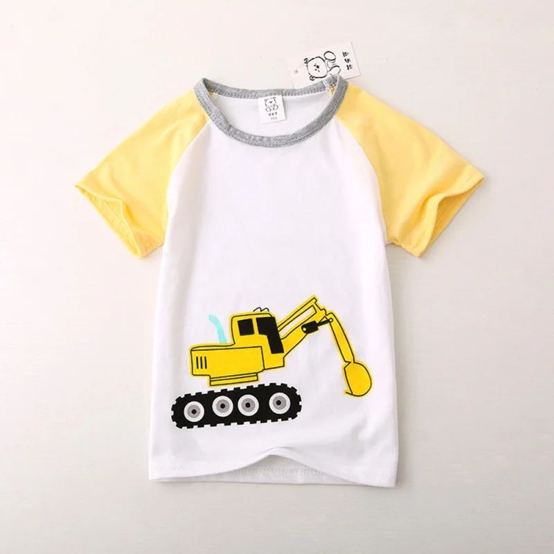 Модные хлопковые футболки с короткими рукавами и круглым вырезом для мальчиков