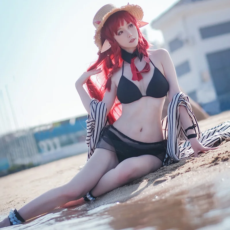 

Game Arknights Vigna Cosplay Costume Swimwear Sexy Women Bikini Swimsuit Bathing Suit Halloween Carnival Uniforms