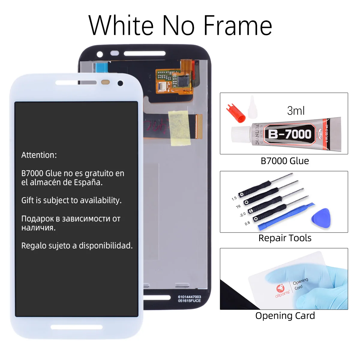 White No Frame Дисплей для Motorola Moto G3 LCD XT1544 XT1543 xt1541 xt1550 в сборе с тачскрином 5.0" черный белый - Цвет: White No Frame
