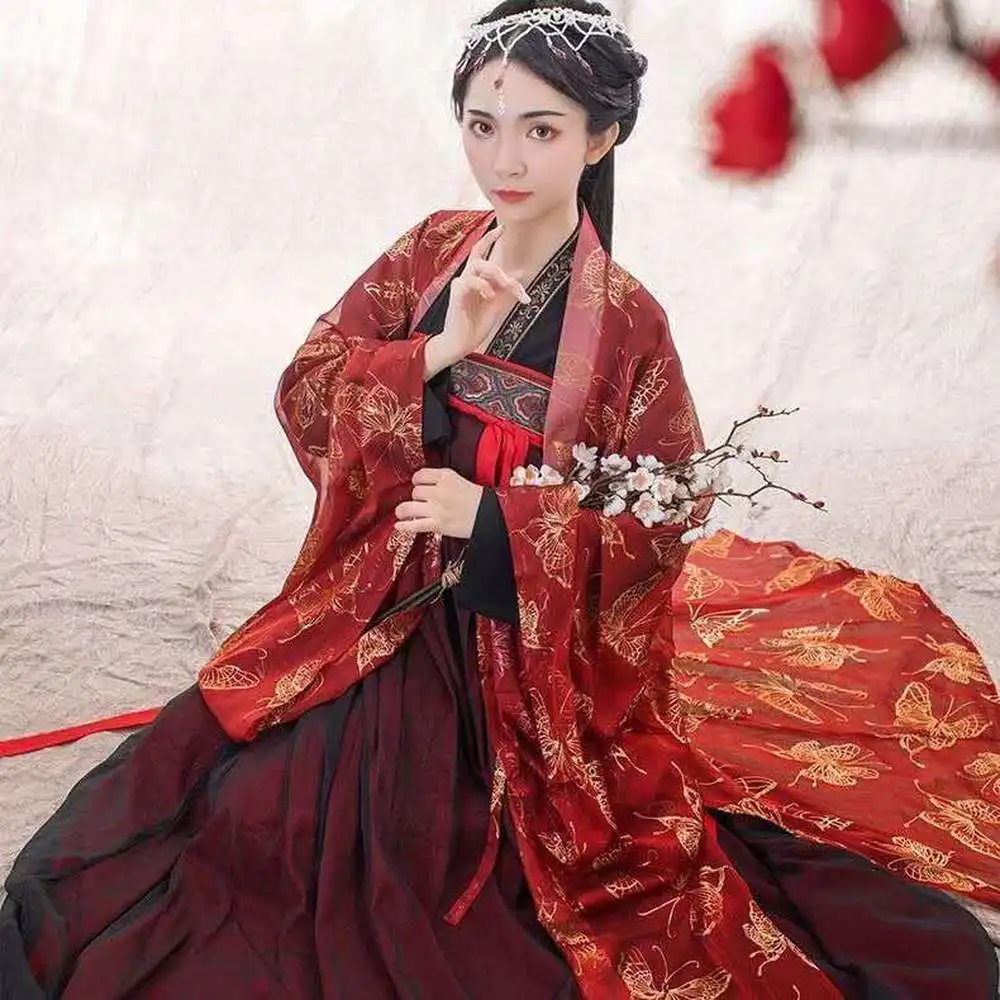 Beauté maquillage nouveau traditionnel chinois платье ханьфу printemps et automne modèles два pieces pleine poitrine fée jupe| |