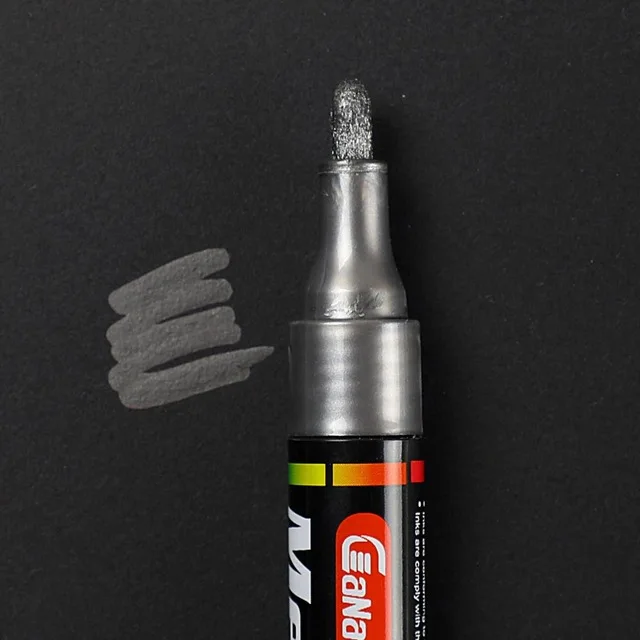Black 1Pcs Water-based Paint Metal Marker Pens Sharpie 3.0mm Gold Silver Ceramic Rock Glass Porcelain Mug Wood Fabric Canvas Painting - Цвет: Black