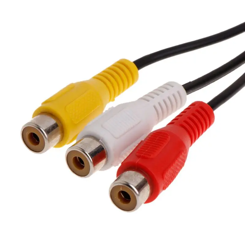 1 шт. 3 RCA штекер Джек 6 гнездовой разъем Разветвитель Аудио Видео AV Кабель