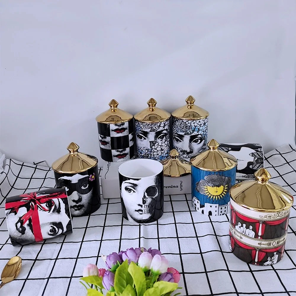 

New creative candle holder storage decoration cotton swab tank storage tank candy box storage tank home decoration decoration