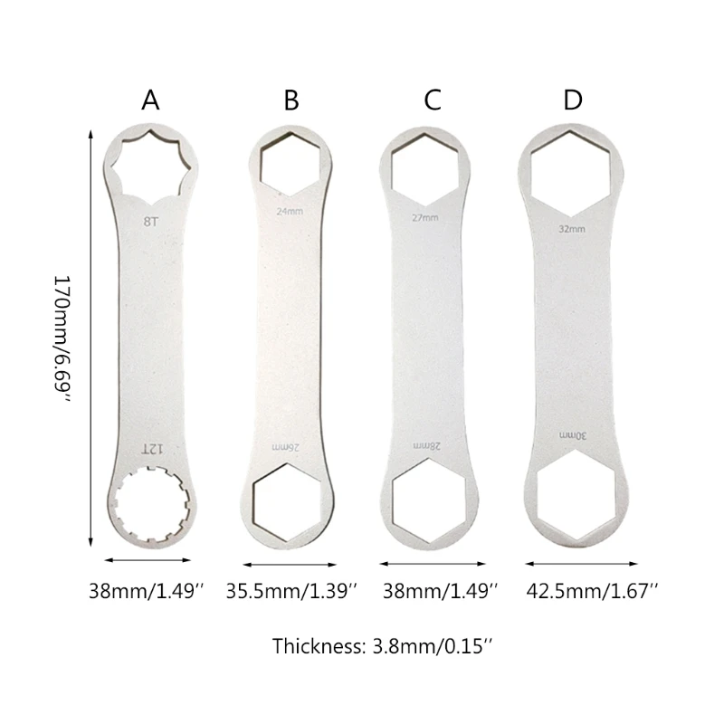

Bike Front Fork Wrench Tire Change Tool Front Fork Shaft Wrench Tools Repair Professional Mountain Bike Part Wrench
