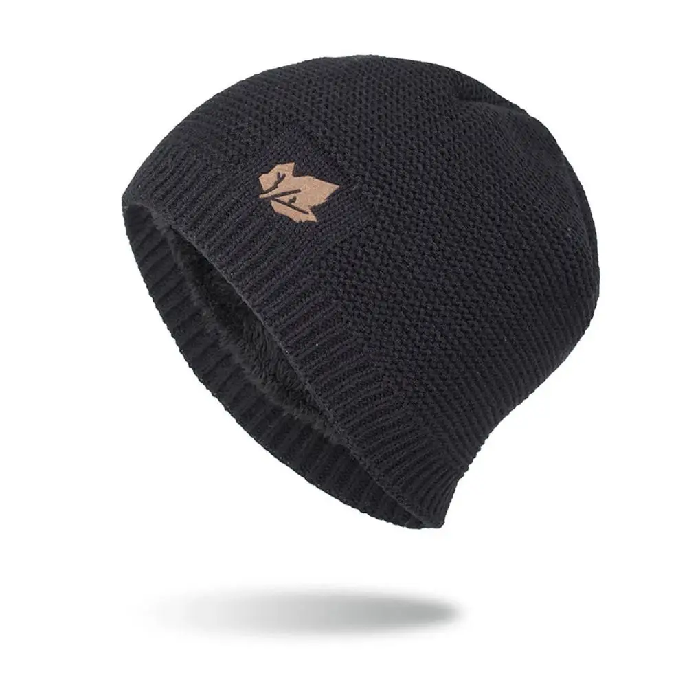 Black Hat RoxCober, новинка, вязаные шапки Skullies, шапка с воротником, снуд для мужчин и женщин, береты-кепки Gorros, Мужская теплая однотонная зимняя шапка, шапка, комплект - Цвет: Black Hat